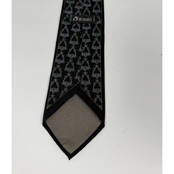 DiMoggio Mens Geometric Rare Print 100% Silk NeckTie Made in Korea Pre-owned - Picture 6 of 8